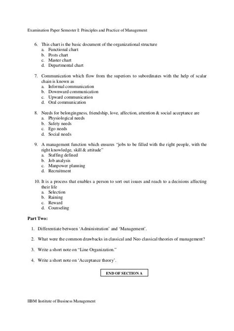 Chapter 1 Principles of Management Quiz: Test Your Knowledge.